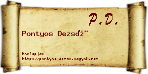 Pontyos Dezső névjegykártya